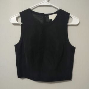 J Crew Black Fitted Crop Tank Size 0